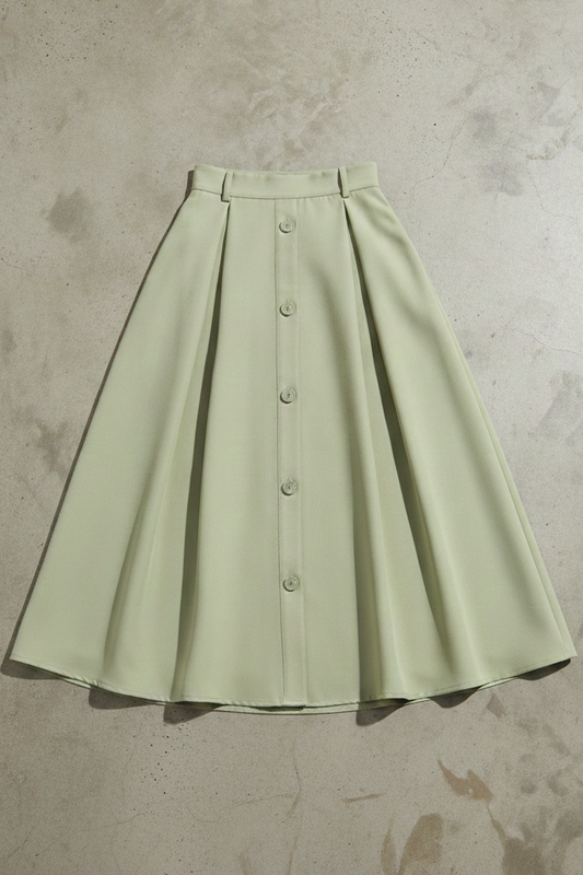 Sage Button-up Skirt
