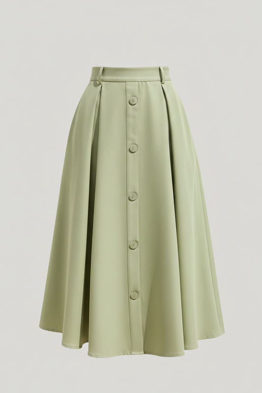 Sage Button-up Skirt